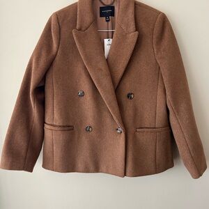 Banana Republic Factory Brown Double-Breasted Blazer